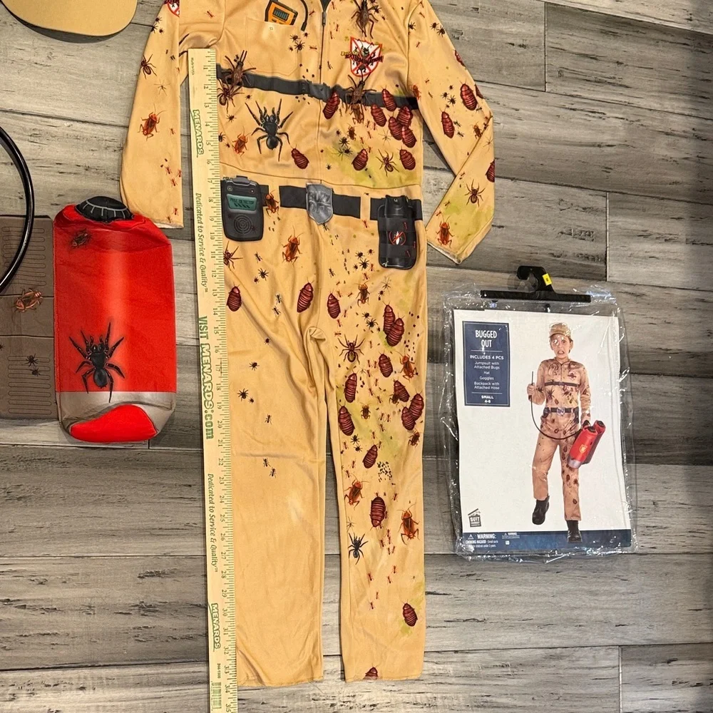 Kids Beige Bug Exterminator Costume with Backpack Accessories